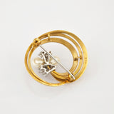 Elegante Brosche aus Gold mit Perlen und Diamanten