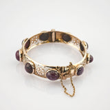 Elegantes Schmuckset aus Gold mit violetten Saphiren - insgesamt ca. 50 ct.
