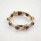 Elegantes Schmuckset aus Gold mit violetten Saphiren - insgesamt ca. 50 ct.
