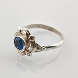 Jugendstil-Silberring mit blauem Glasstein