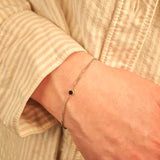 Klassisches Silberarmband mit Granat