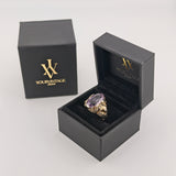 Ausdrucksstarker Silberring mit Amethyst und Widder