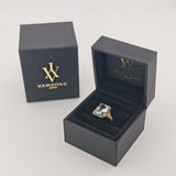 Vintage-Ring aus vergoldetem Silber mit hellblauem Spinell