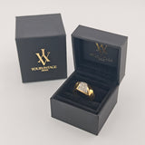 Eleganter Goldring mit 15 Diamanten