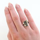 Moderner Designer-Silberring um 1980