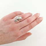 Statement-Ring aus Silber in Froschform
