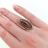 Statement-Ring aus Silber mit braunem Farbstein