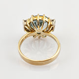 Eleganter Goldring mit Blauen Topas und Diamanten
