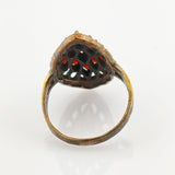 Vintage Silberring mit Navette-Granaten