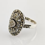 Art-Déco-Ring aus Silber mit Markasiten