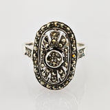 Art-Déco-Ring aus Silber mit Markasiten
