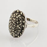 Eleganter Silberring mit Markasiten um 1930