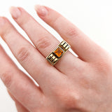 Art-Déco-Ring aus Gelbgold mit Citrin