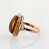 Ring aus Gold mit Bernstein – Statement-Ring