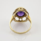 Eleganter Statement-Ring aus Gold mit Amethyst in Ovalschliff