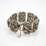 Trachten-Armband aus Silber mit Granaten