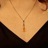 Art Déco-Kette mit Citrin und Diamanten