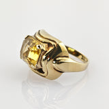 Art Déco-Ring aus Gold mit Citrin – antiker Goldring