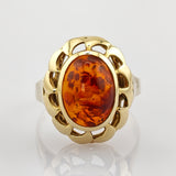 Ring aus Gold mit Bernstein