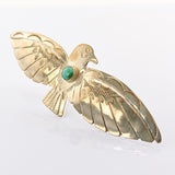 Silberbrosche mit Türkis, Vogelmotiv – Mid-Century