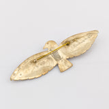 Silberbrosche mit Türkis, Vogelmotiv – Mid-Century