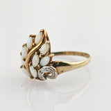 Goldring mit Opalen und Diamanten, um 1970