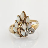 Goldring mit Opalen und Diamanten, um 1970