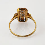 Art-Déco-Damenring aus Gelbgold mit Brillanten