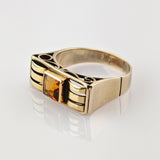 Art-Déco-Ring aus Gelbgold mit Citrin