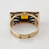 Art-Déco-Ring aus Gelbgold mit Citrin