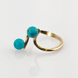 Goldring mit Türkis im Stil des Mid-Century