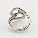 Modernistischer Silberring mit offener Spiralform, um 1970
