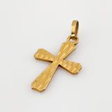 Kreuz Anhänger aus Gold mit Prägung