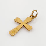 Kreuz Anhänger aus Gold mit Prägung