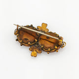 Biedermeier-Fotobrosche mit Kleeblattmotiv