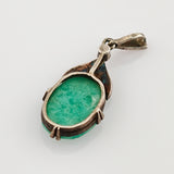 Art Deco Anhänger mit Chrysopras und Markasiten