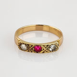 Antiker Goldring mit Rubin und Diamanaten