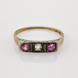 Goldring mit drei Moissaniten