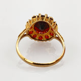 Vintage-Goldring mit Granatblüte