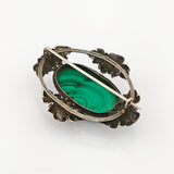 Jugendstil-Brosche mit ovalem Malachit-Cabochon