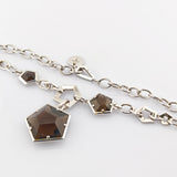 JOOP! Silber Halskette mit Rauchquarz, geometrisches Design um 2000