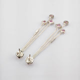 Silber Ohrstecker mit rosa Topas, JOOP, modern