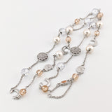 CERRUTI Silberkette mit Perlen und Charms, modern