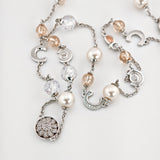 CERRUTI Silberkette mit Perlen und Charms, modern