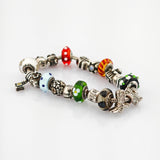 PANDORA Silberarmband mit Charms und Glasbeads
