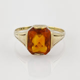 Goldring mit Citrin im Originaletui