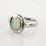 Silberring mit Opal Cabochon um 1970