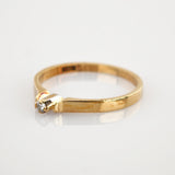 Goldring mit Solitär Diamant um 1980
