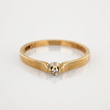 Goldring mit Solitär Diamant um 1980