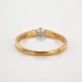 Goldring mit Solitär Diamant um 1980